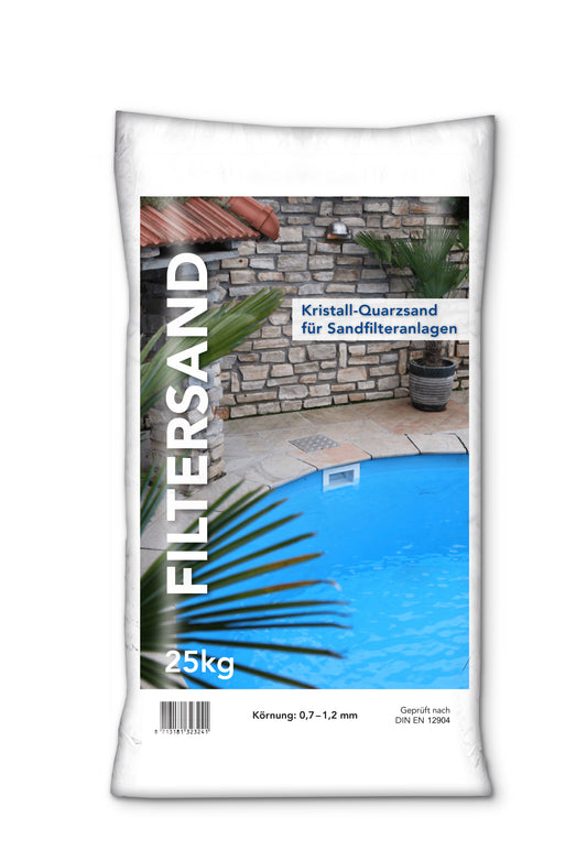Filtersand | 25 KG | 0,7-1,2 MM | Quarzsand/Filtersand für Sandfilteranlage/Poolfilter
