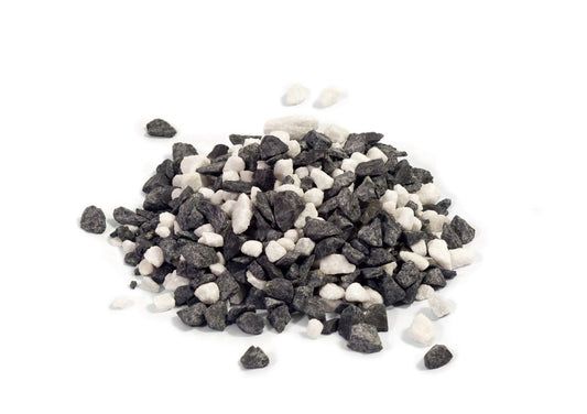 Weco Naturstein GARTENSPLITT SCHWARZ-Weiss (PANDASPLITT) 8-16mm 25 Kg von Handel & Logistik Rosenburg